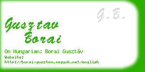 gusztav borai business card