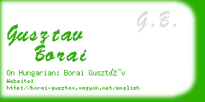 gusztav borai business card